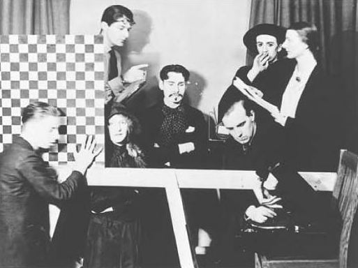 The Man with the Flower in his mouth being filmed