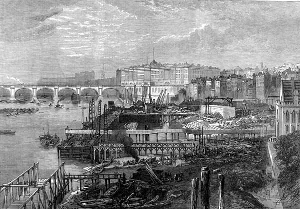1865 Victoria Embankment under construction (wiki)