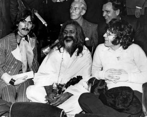 The Beatles with Maharishi Mahesh Yogi in 1967.