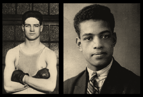 Jack Hood (left) and Len Johnson (right) who boxed at The Ring in the presence of the Prince of Wales.