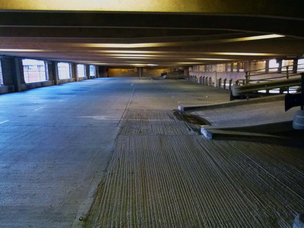 Not a car in sight... Tobacco Dock Car Park pictured in 2013...
