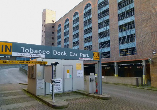 Entrance to Tobacco Dock Car Park