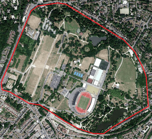 Satellite view of Crystal Palace Park (image: Google)