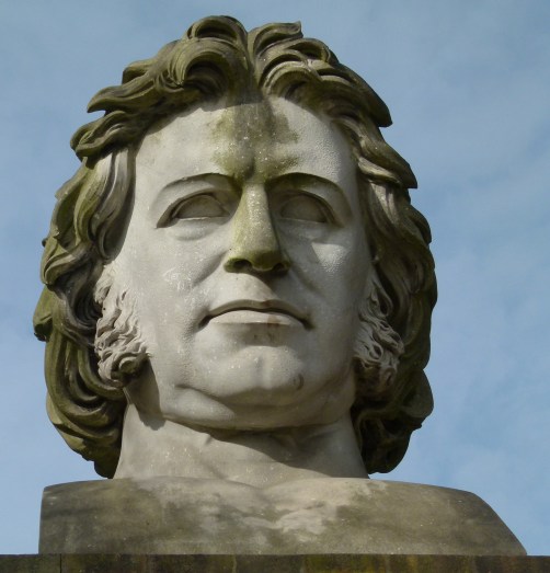 A huge bust of Sir Joseph Paxton, which can seen in Crystal Palace Park.
