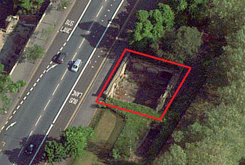 Ariel view of the derelict subway (note: there is no public access. Image: Google).