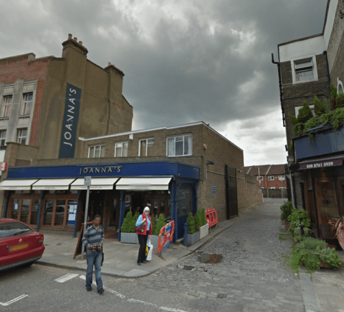 Site of the old 'Woodman' Inn. The cobbled road led to 'Paxton's Stables'.