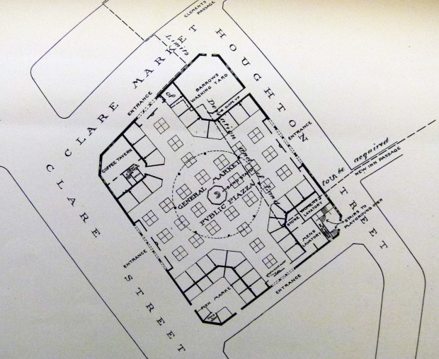 The 1890s proposed floor plan for Clare Market.
