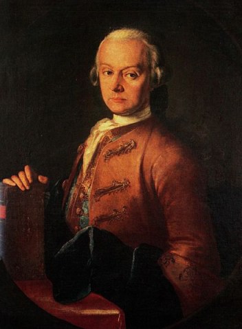 Leopold Mozart (portrait by Pietro Antonio  Lorenzoni, 1765).