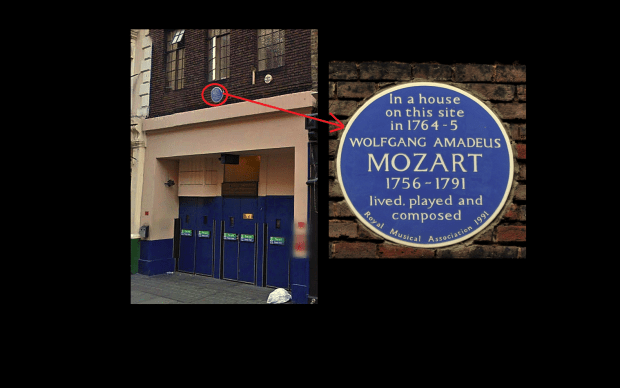 Mozart's Frith Street, Soho.