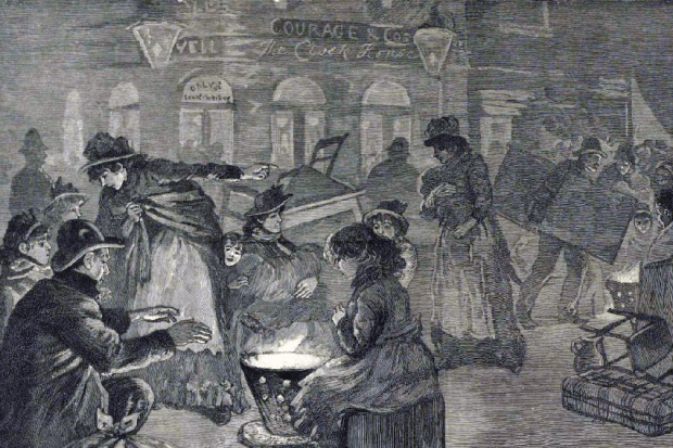 "The eviction of poor Irish families" from Leather Lane, Illustrated London News, January 1892.