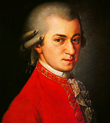 Wolfgang Amadeus Mozart (portrait by Johann Nepomuk della Croce, 1780). 