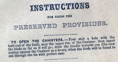 Opening instructions from a tin sold by Fortnum & Mason (image: BBC).