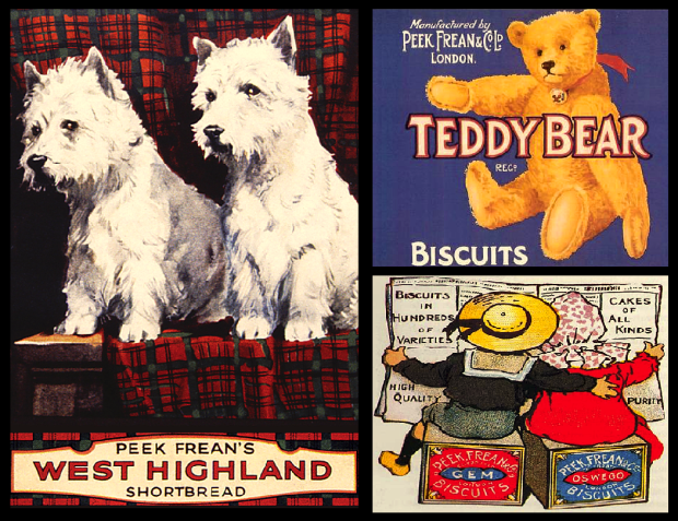 A colourful selection of adverts from Peek Frean's heyday.