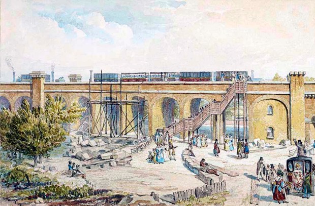 Spa Road Station in its earliest days. This drawing was created by Robert Blammell Schnebbelie who tragically died of starvation 1849. (Image: Museum of London).