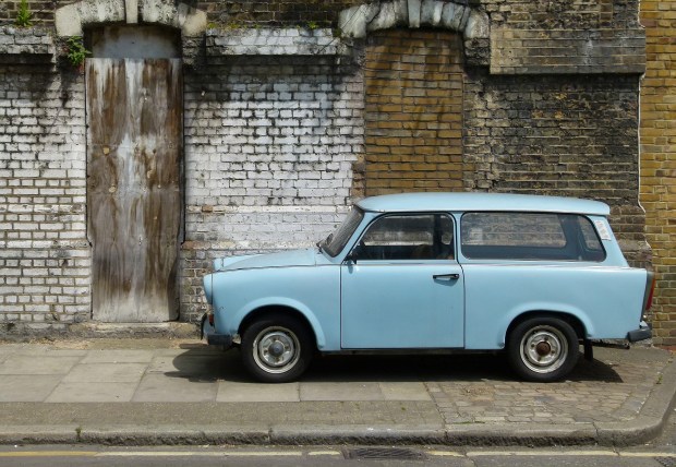 The Cold War comes to Enid Street.... an East German Trabant. 