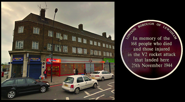 Site of the New Cross V2 catastrophe today (image: Google Streetview).