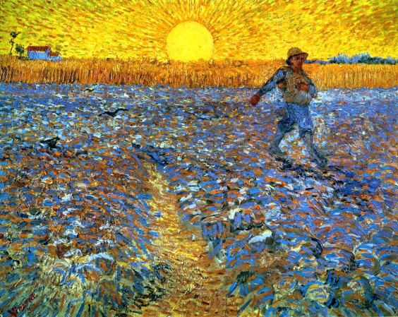 Sower with the Setting Son by Van Gogh, 1888.