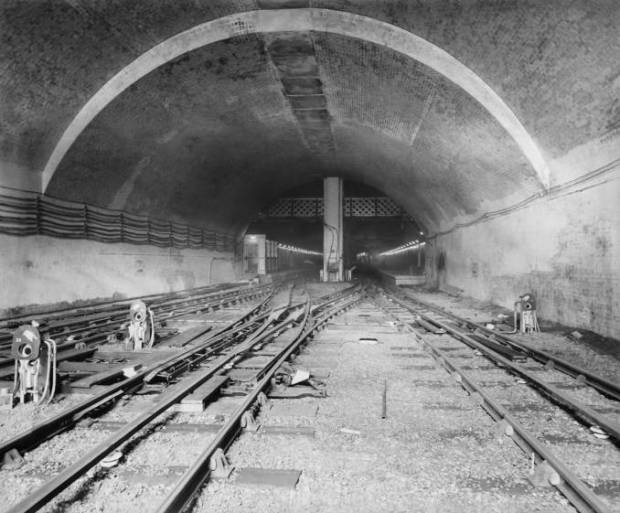 A newly constructed tunnel beneath Waterloo pictured in 1897 (image: National Railway Museum)