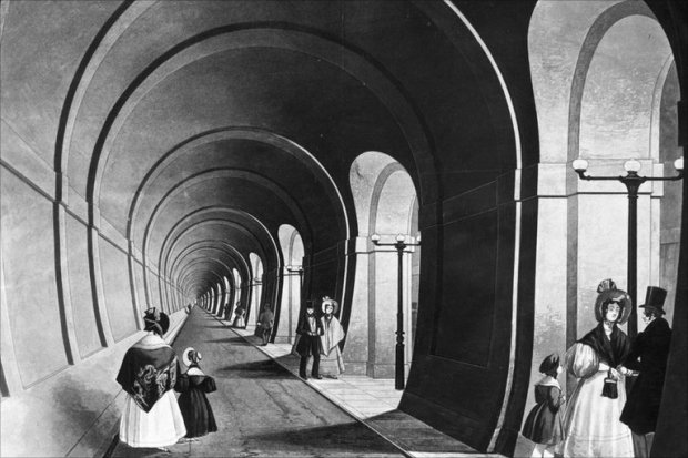 The Rotherhithe foot tunnel (now part of the London Overground)...sadly its Waterloo cousin never came to fruition. 