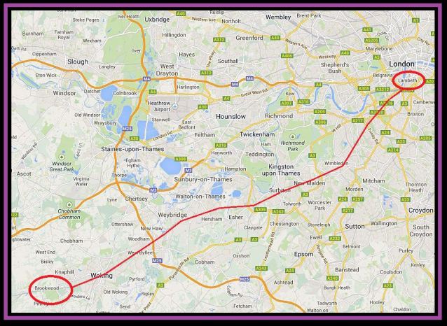 The Waterloo to Brookwood Necropolis route. 