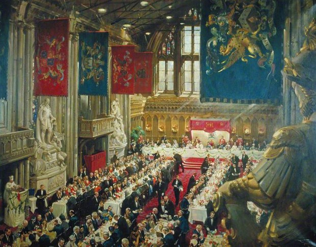 Coronation Luncheon at London's Guildhall, Terence Cuneo, 1953