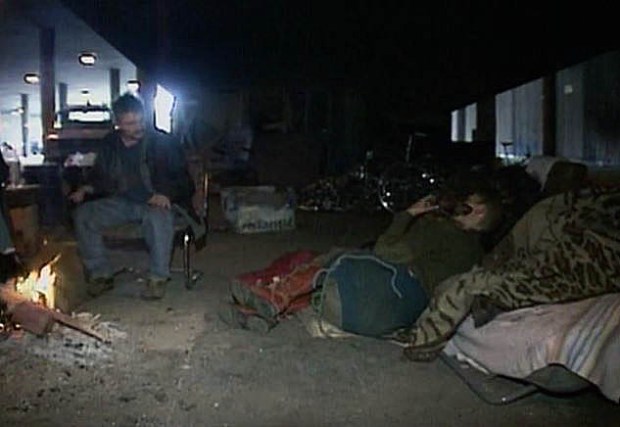 Cardboard City in the the 1990s, shortly before eviction (image: BBC)