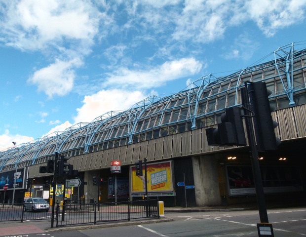 The former Waterloo International Eurostar terminal, as seen from the junction of Addington Street and Westminster Bridge Road