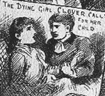 Sketch of Matilda Clover on her death bed