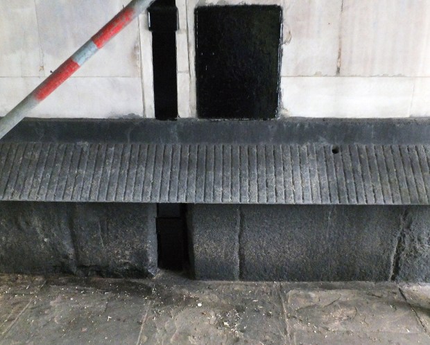 An old Victorian urine deflector running along Clifford's Inn Passage