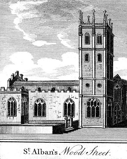 Contemporary image of Wren's St Alban's, Wood Street