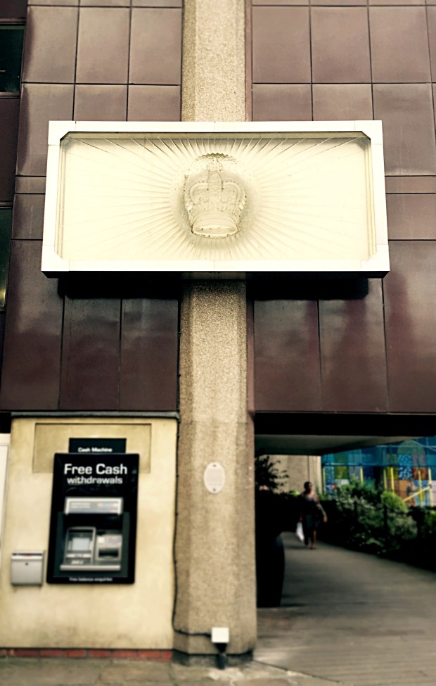 The monolith at St Katherine Docks; its home since 1977